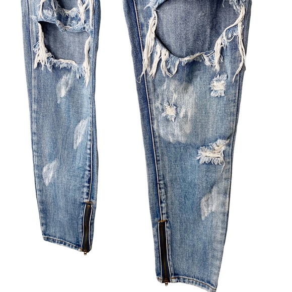 ONE TEASPOON Trashed Freebirds in Cobain Distressed Zip
Ankle Jeans size 26 - Picture 7 of 16